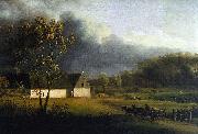 Jens Juel A Storm Brewing Behind a Farmhouse in Zealand oil painting reproduction